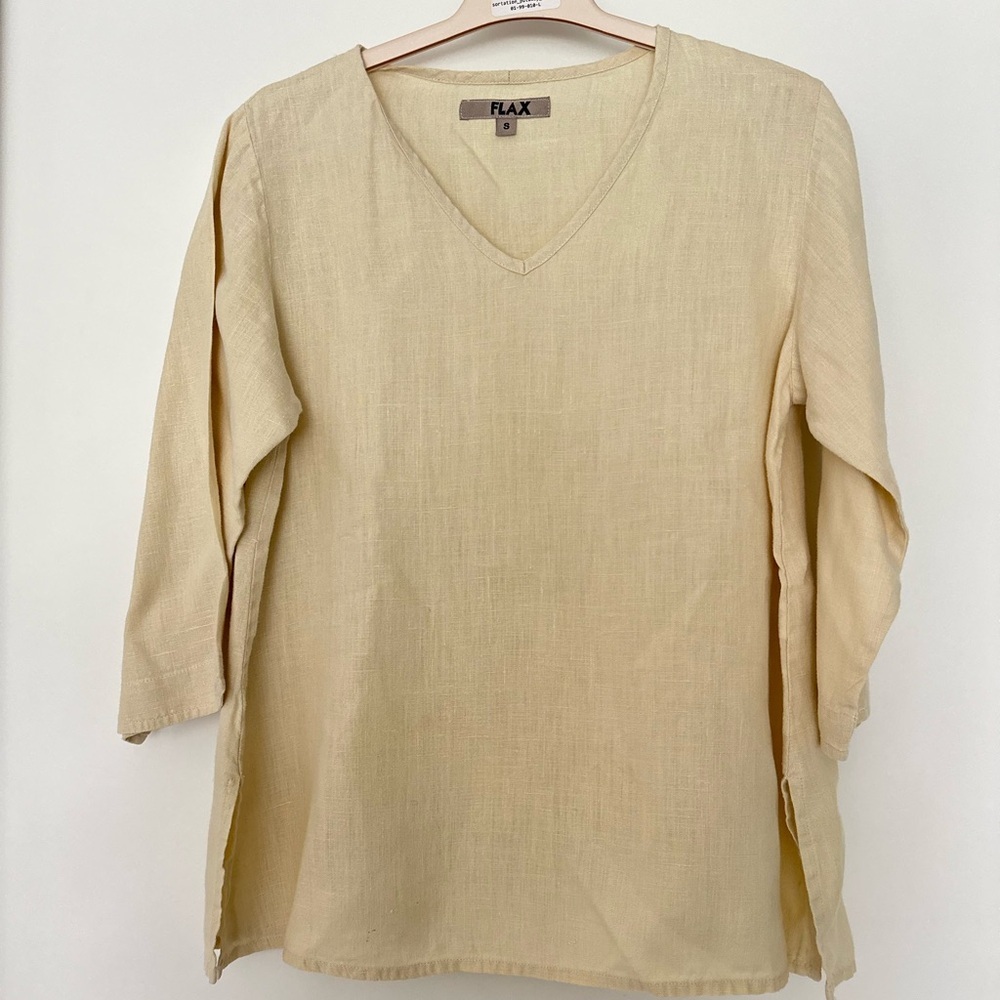 Flax V neck pullover 100% linen